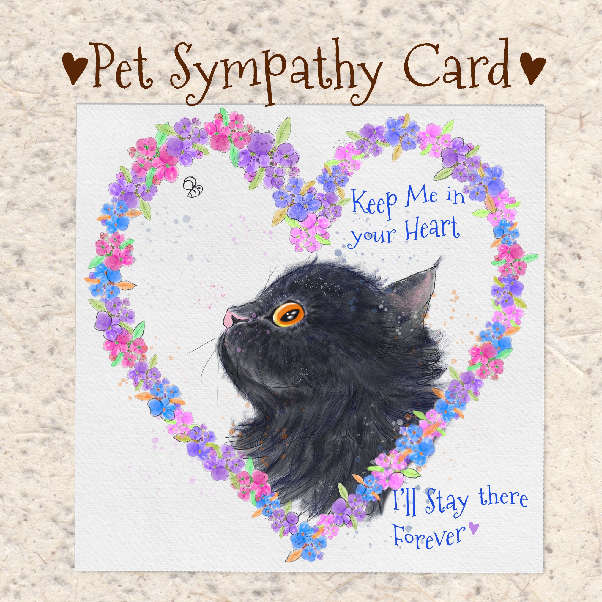Pet Sympathy Card for Cat Card for Loss of Cat Etsy Canada