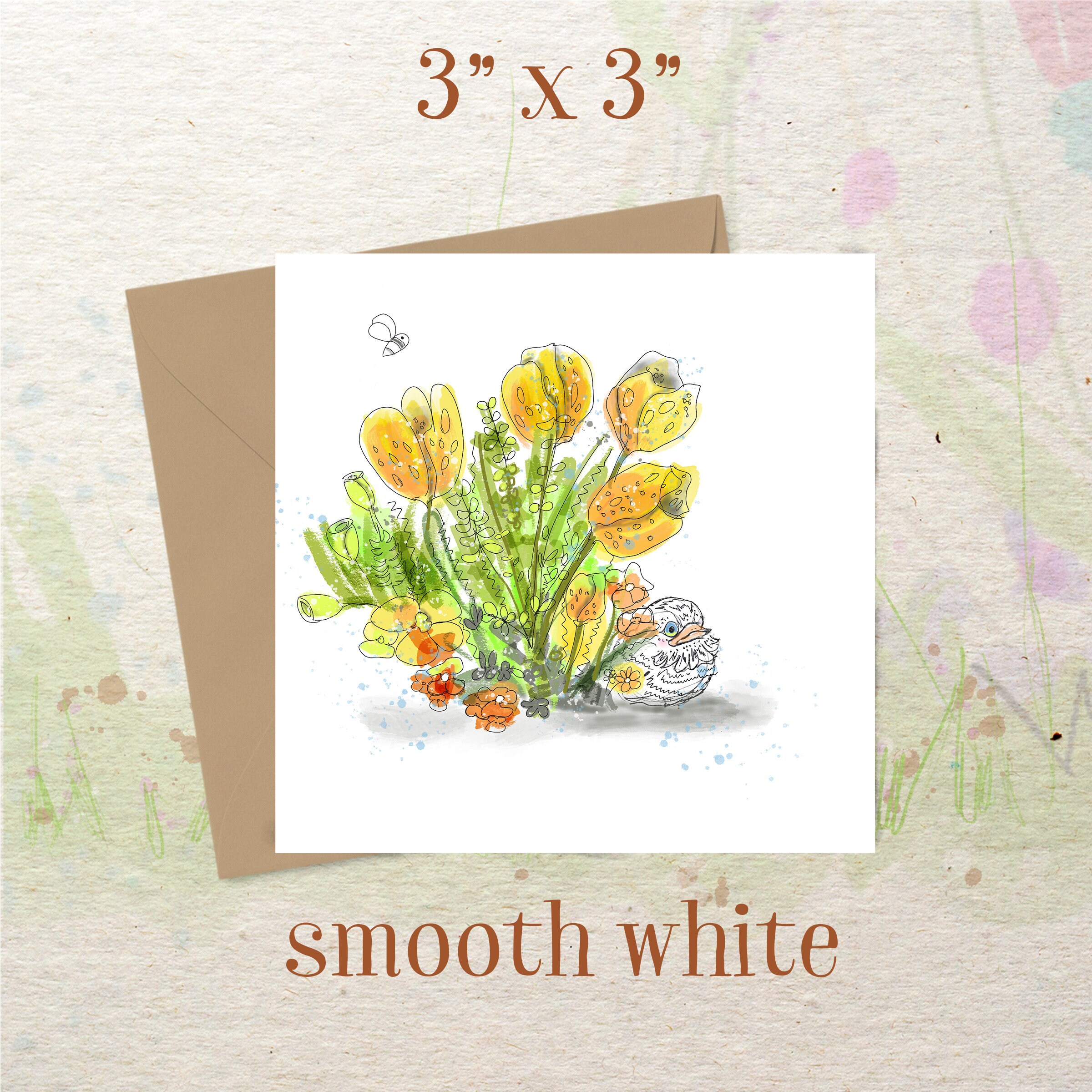 Mini Art Card Set 4 Little Flowers for You Mini Birthday Etsy Canada