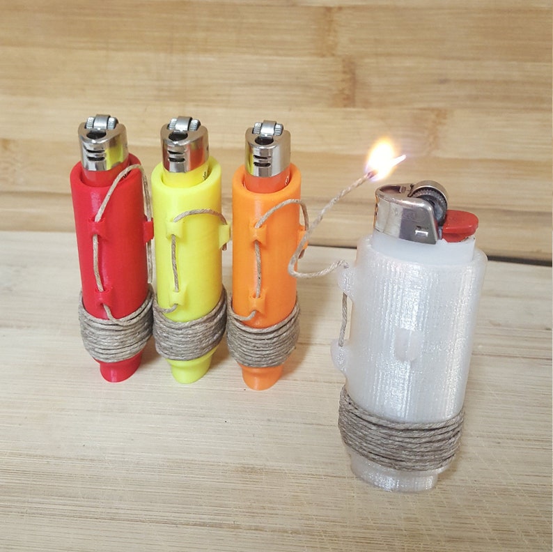 BIC lighter sleeves with hemp wick