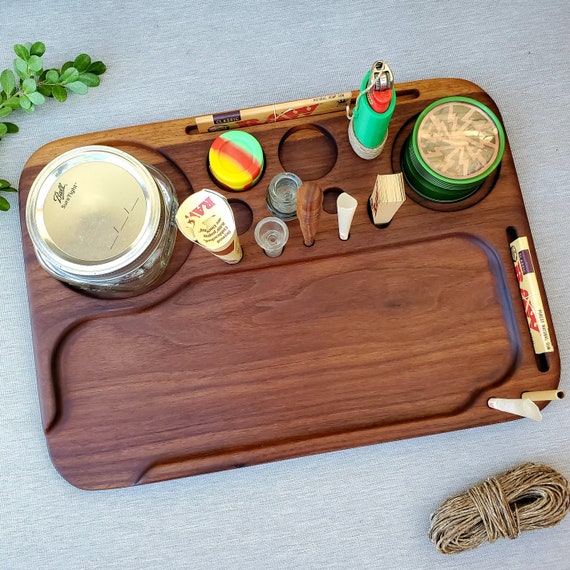 Large Rolling Tray Set Budcessories Custom Wood Rolling / Etsy Denmark