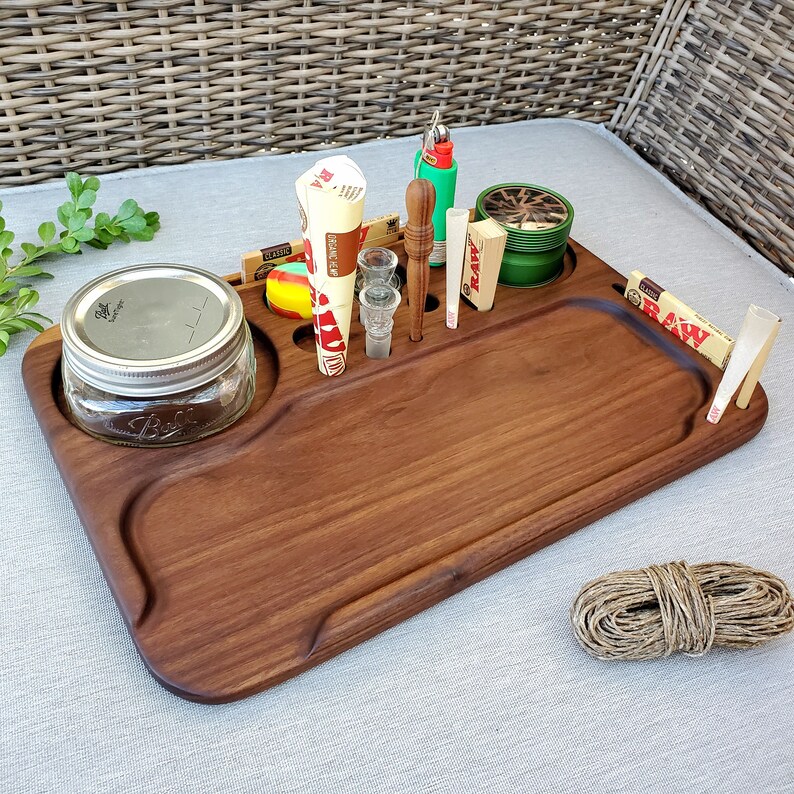 Large Rolling Tray Set Budcessories Custom Wood Rolling / Etsy