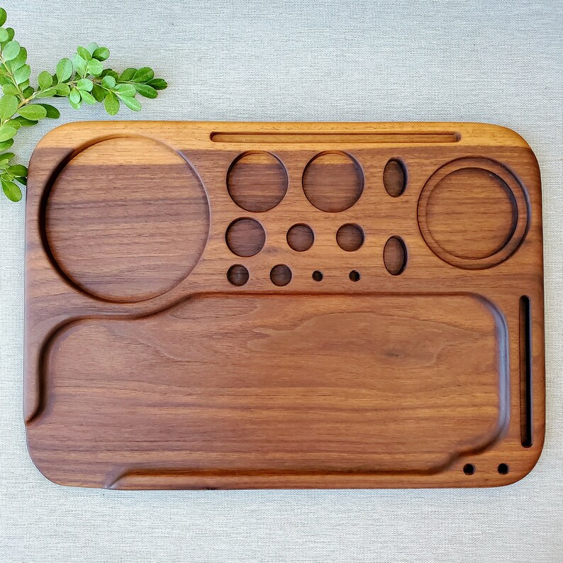 Large Rolling Tray Set Budcessories Custom Wood Rolling / Etsy