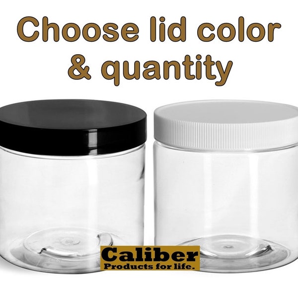 16 oz PET Jar + Cap | Storage containers: Dry goods, oils, lotion, body scrubs & butters | Bulk sizes, Low Prices | Free Shipping