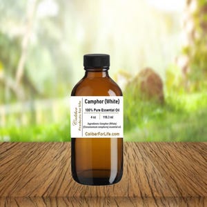 CAMPHOR (White) Essential Oil, Organic & Pure: 100% | Therapeutic Aromatherapy Grade Oils | Use in Natural Products - Scrubs, Soap, etc.