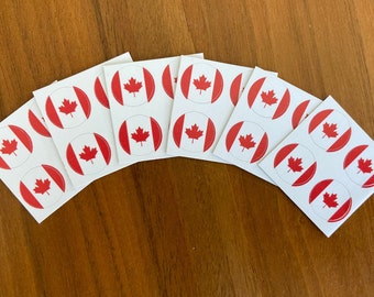 Canada Flag Round Stickers, Set of 24–1/2 inch diameter–Use for crafts, scrapbooking, school projects, etc.