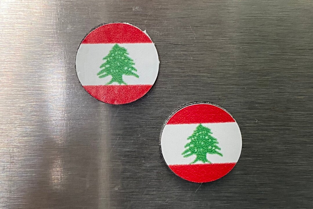 Lebanon Flag Round set of 21/2 Inch Diameteruse for Crafts
