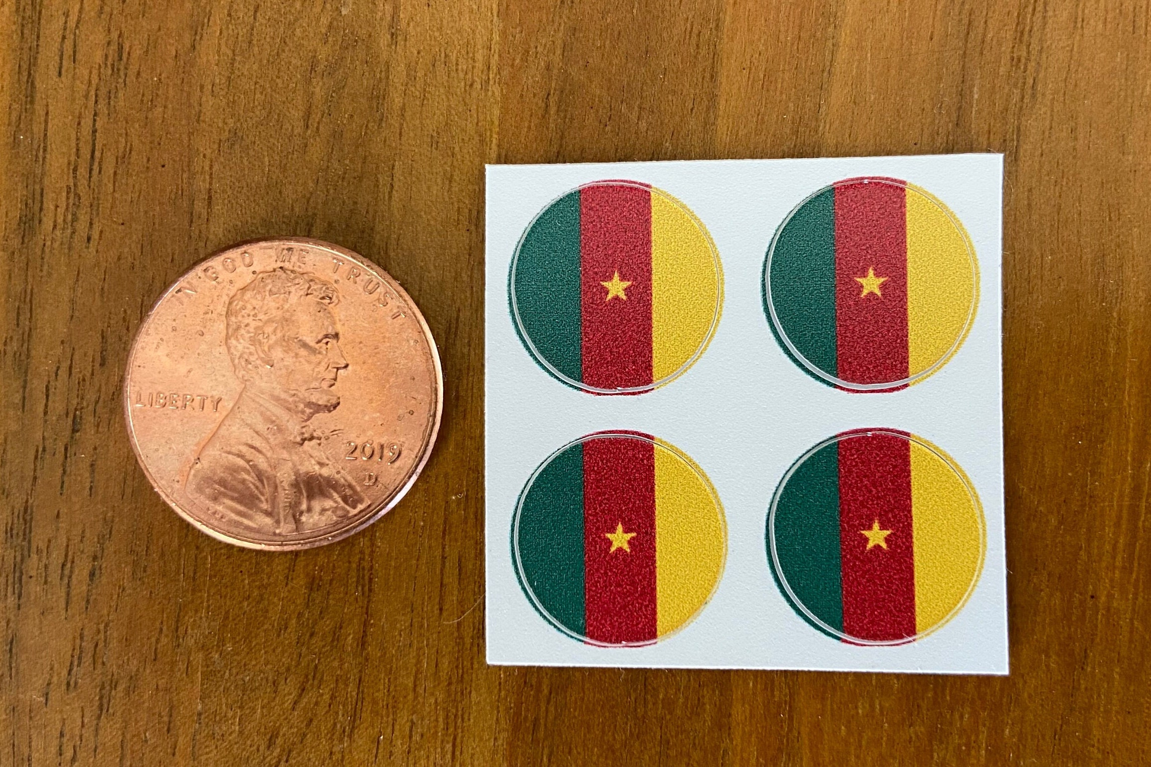 Cameroon Flag Round Stickers, Set of 24–1/2 Inch Diameter–use for ...