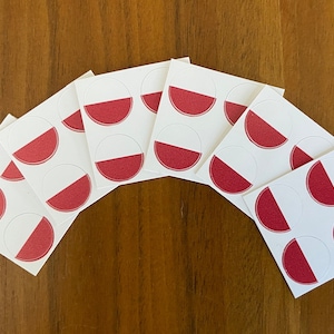 Poland Flag Round Stickers, Set of 24–1/2 inch diameter–Use for crafts, scrapbooking, school projects, etc.