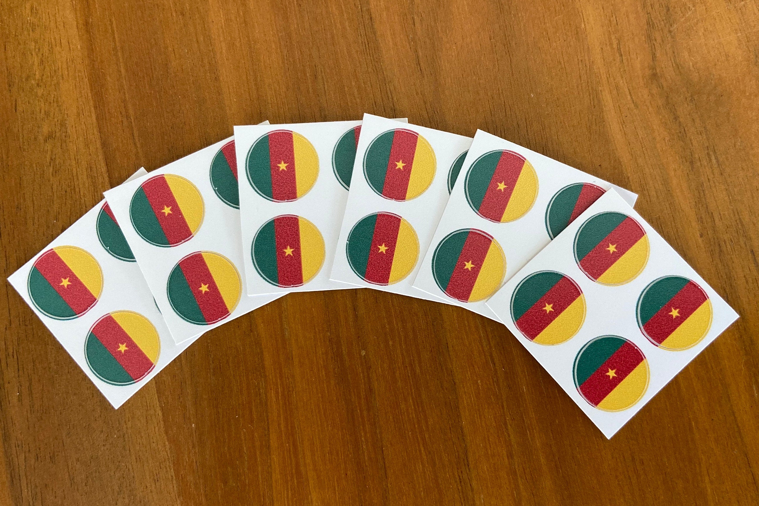 Cameroon Flag Round Stickers, Set of 24–1/2 Inch Diameter–use for ...