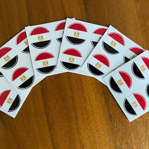 Ägypten Flagge runde Aufkleber, Set von 72-1/2 Zoll Durchmesser - Verwenden Sie für Handwerk, Scrapbooking, Schulprojekte, etc.