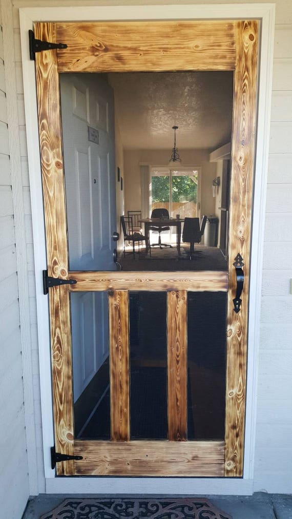 As Seen On Pinterest Rustic Hand Made Wood Screen Doors Etsy