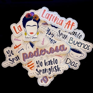 Latina 5 PCS Sticker Pack | Gifts for Her | Laptop Stickers | LatinX | Poderosa | Latina Power | LatinaAF | Spanglish