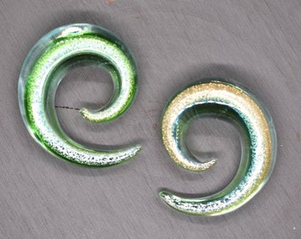 Interstellar Glass Spiral Gauge Plugs