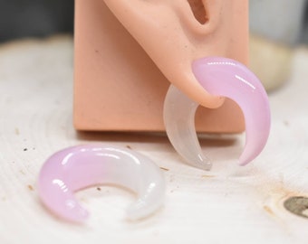 Orchid Glass Pincher Ear Gauge Plug Septum