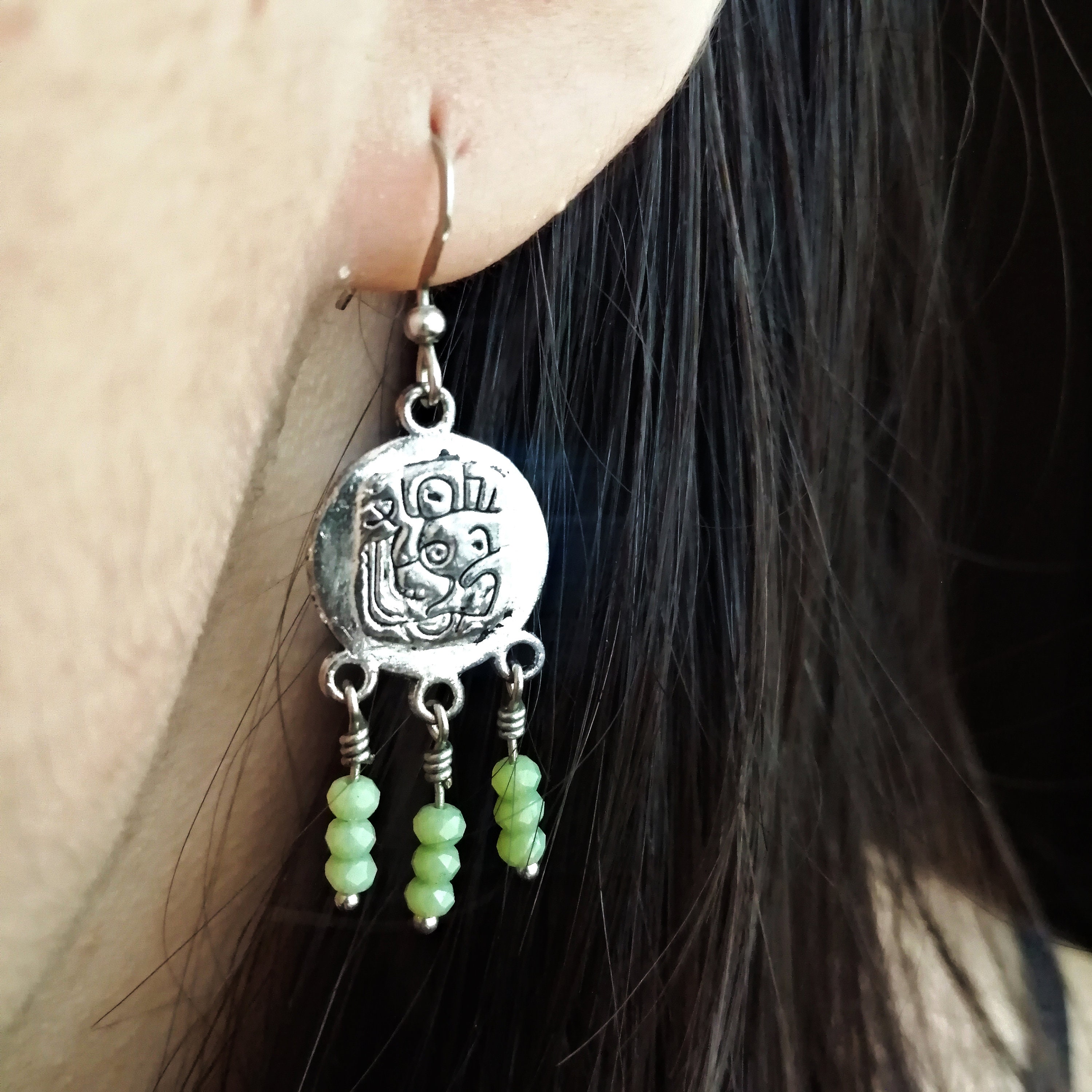 Pendientes de aro con colgante de plumas de Color Vintage étnico 1 par pendientes de aro para HON Pendientes de aro con colgante de plumas de Color Vintage étnico 1 par pendientes de aro para HON