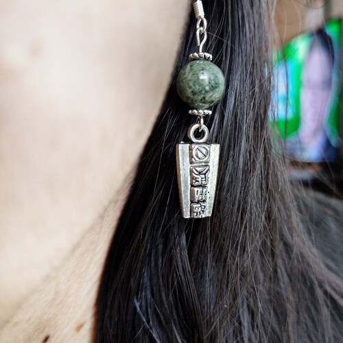Mayan Jade Mexican Earring Jade Earrings Mayan Silver Green Etsy