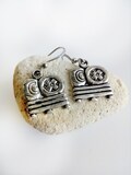 Mayan Glyph Earrings, Small hoop earrings Cute gift for Girls, Silver Ethnic stud, native design jewelry, Guatemala, Honduras, Gift for her product logo