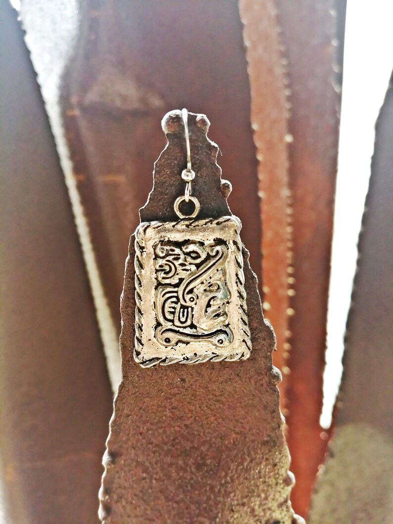 Taxco Mexican Earring Engraved Boho fashion Mayan Aztec Earrings Mother gift Mayan Jewelry Guatemalan Earrings Tribal Silver Earrings