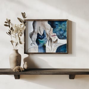 Opera d'arte originale ad acquerello "Sei il mio universo" unica, unica nel suo genere
