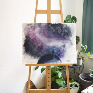 Opera d'arte originale ad acquerello "Deep Space" unica nel suo genere