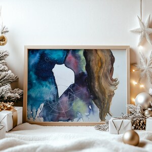Opera d'arte originale ad acquerello "Il nostro universo" unica nel suo genere