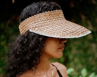 Womens & Childrens Visor with Crochet Stitching | One Size