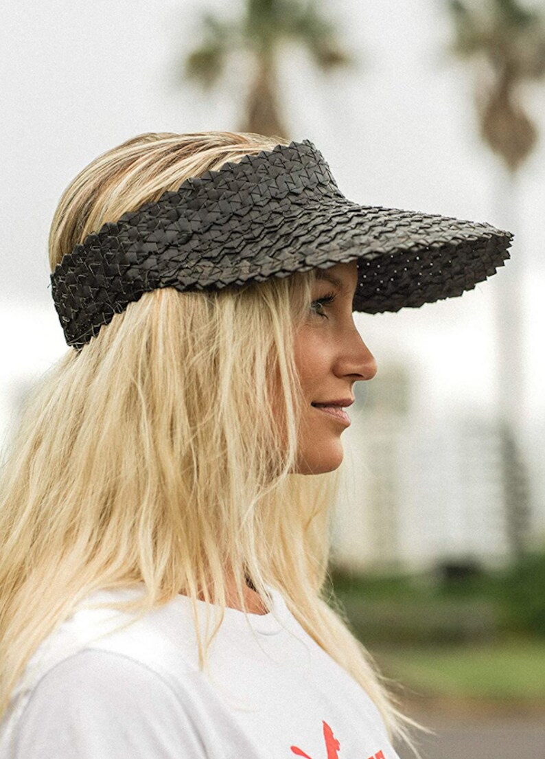 Handmade Retro-Styled Straw Visors Sustainable Lontar Palm Bulk Options Supporting Female Weavers of Bali image 4