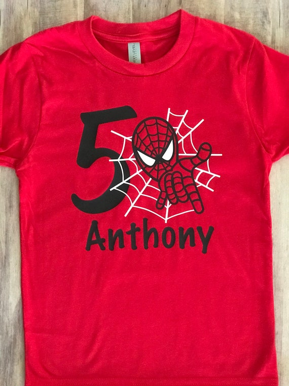 custom spiderman birthday shirt