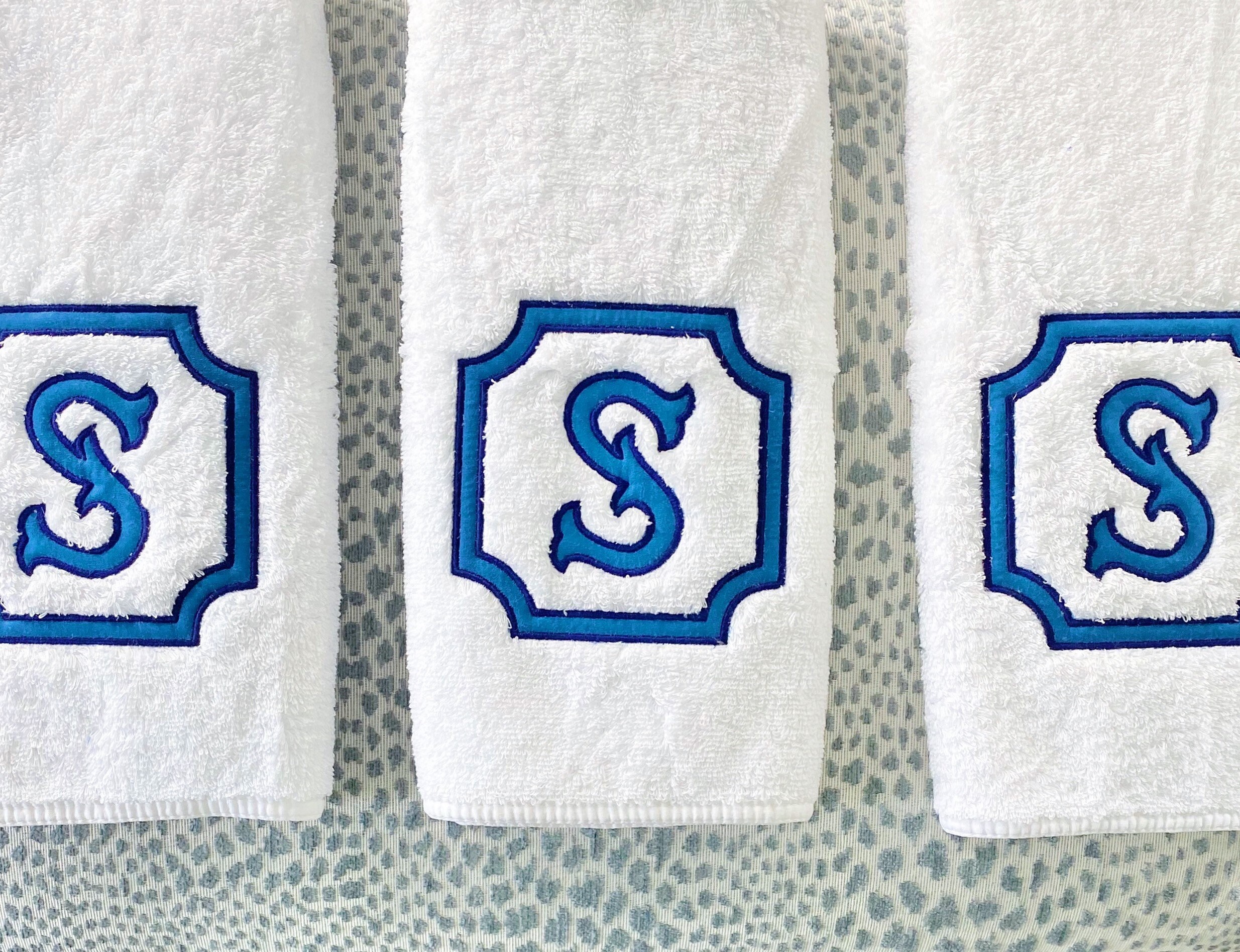 White Border Towel Etsy