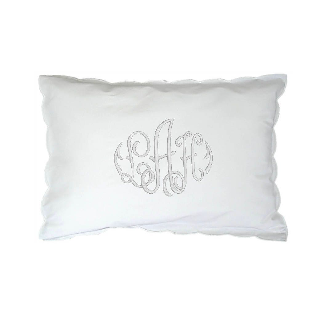 Baby Pillow Sham White Scallop