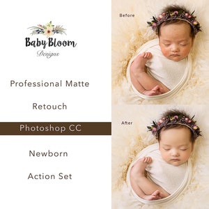 Newborn Professional Matte Photoshop Retouch Actions image 1