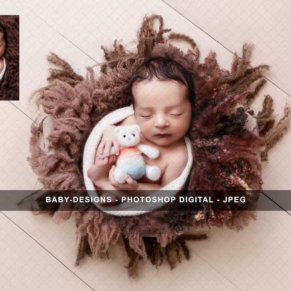 Digital Prop/Backdrop Newborn Boy Wood/Brown Bowl  Prop - Instant Download