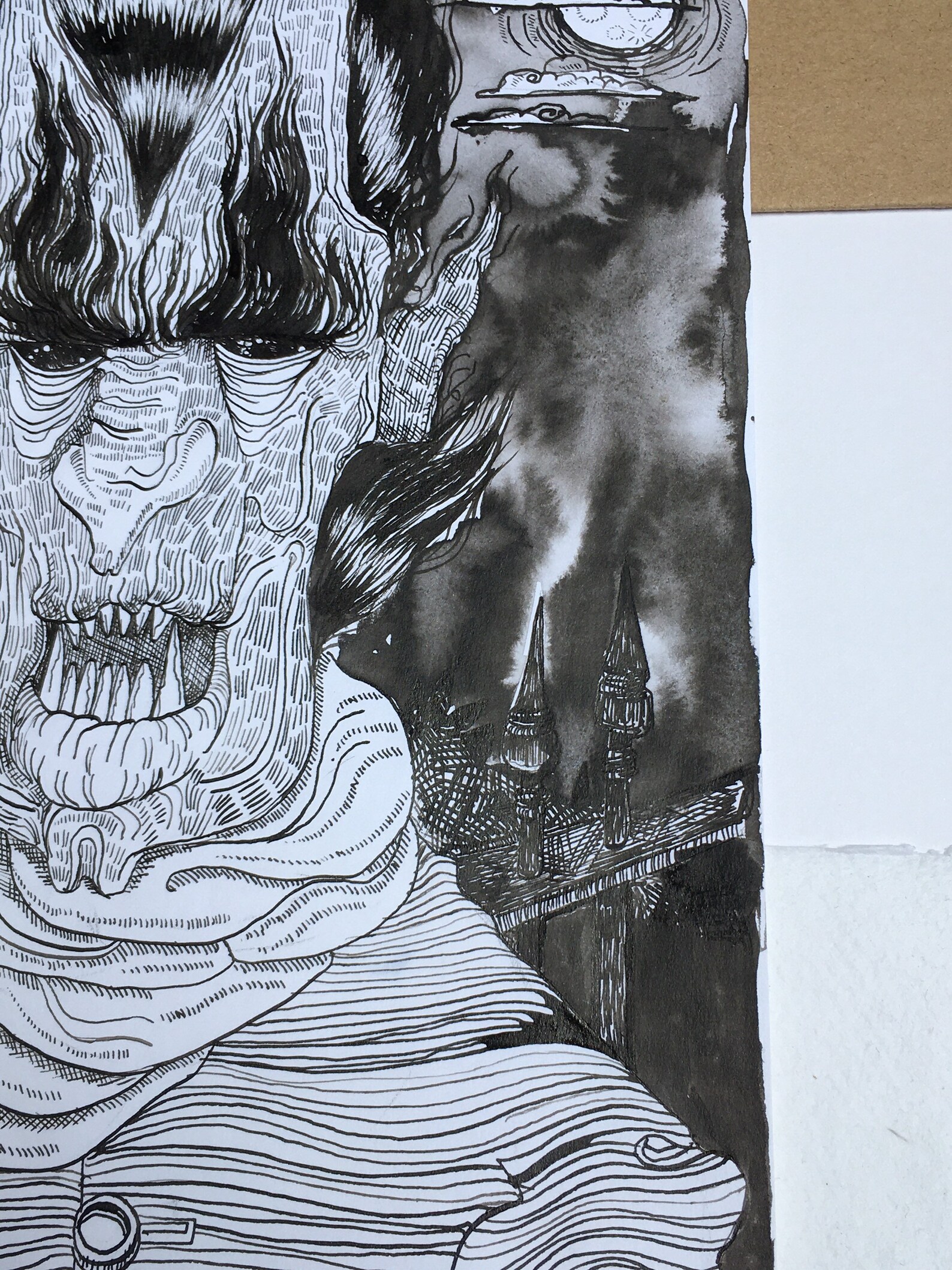 Original Werewolf Pen and Ink Drawing Gothic OOAK Art | Etsy