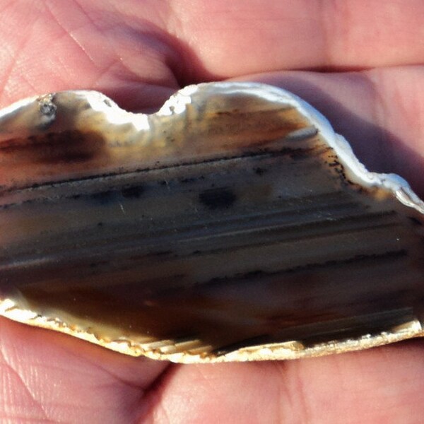 Tranche D'Agate Naturelle – Décoration Vintage – Bon état Général