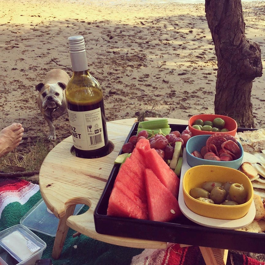 Foldable Wine Table portable Picnic Tablefolding Picnic Etsy Australia