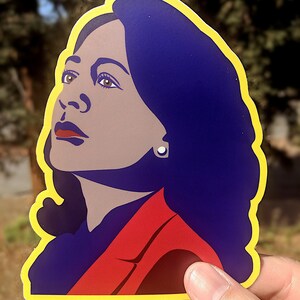 Original artwork of Kamala Harris in natural light, beautiful primary American colors!