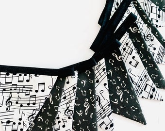 Musical note bunting, Music themed decor, Music Teacher gift