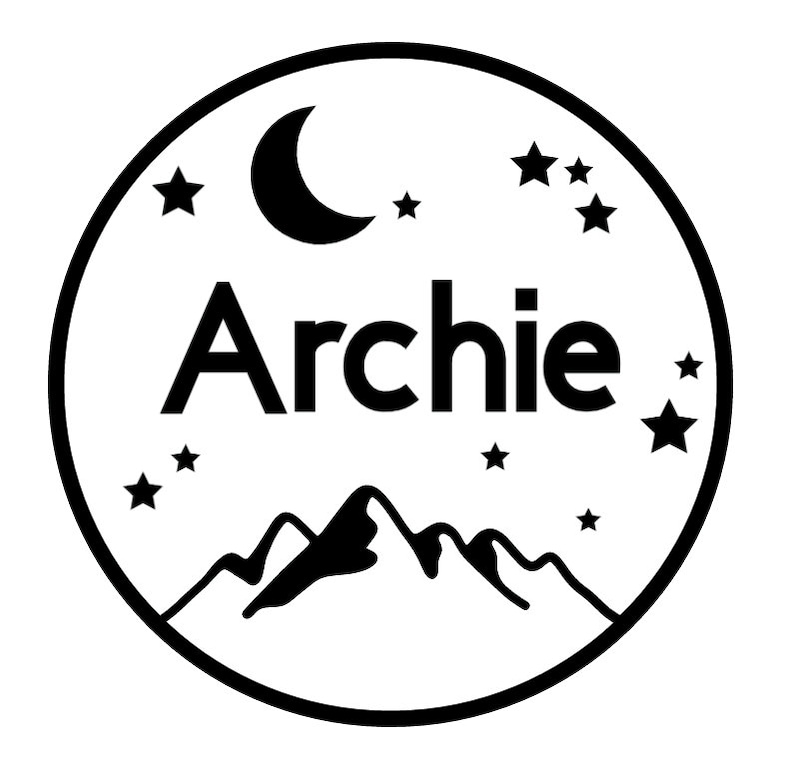 Personalised Babygrow Mountain Scene Starry Night Babygrow