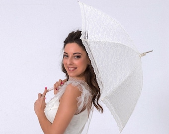 Spitzenschirm, Hochzeitsschirm, Hochzeitsschirm, regenfester Regenschirm, Sonnenschirm, Brautschirm, schöner Regenschirm, Spitze wasserfest