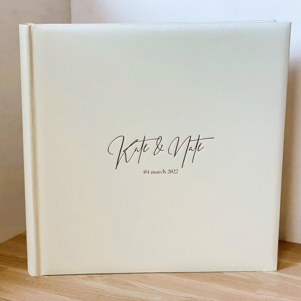 Großes Hochzeitsfotoalbum mit Personalisierung für 8 x 10 Größenfotos