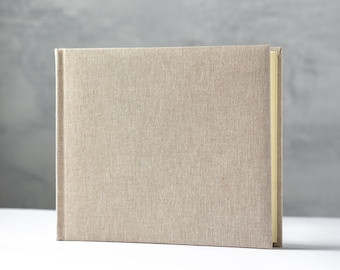 Natural linen photo album, Luxury wedding album