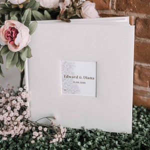 フラワーデザインのパーソナライズされたアイボリーフォトアルバム、ウェディングアルバム