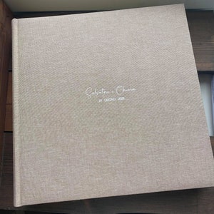 Large linen photo album with white, Wedding album