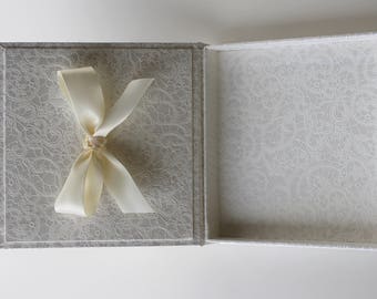 White Unique  Gift Box, Beautiful Gift Box, Wedding Gift Box,  Personalized Gift Box, Birthday Box, Engagement Gift Box, Satin Ribbon