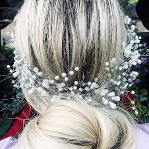 Brautkranz, Braut Haarschmuck, Perlen Hochzeit Haarteil, Braut Haarkamm