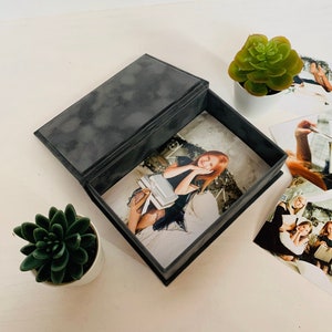 Christmas gift, Velvet Photo Box, Box for 4x6 photos