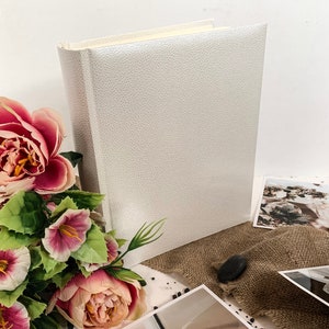White Wedding Photo Album, Photo album for 200 photos sized 4 x 6, High quality photo album