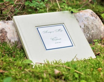 Ivory Wedding Guest Book , Pen, Luxury Personalized Wedding Guest Book - High Quality Guest Book - Guest Book With Box, Classic Guest Book