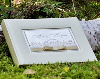 Champagne color wedding photo album for 100 photos - 4x6