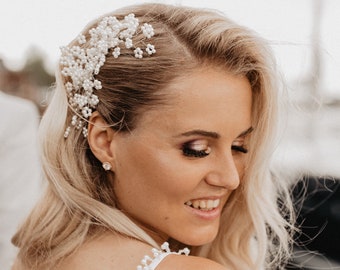 Bridal hair Headpiece, Bridal Hair Accessories, Pearl Wedding hair piece, Bridal hair comb